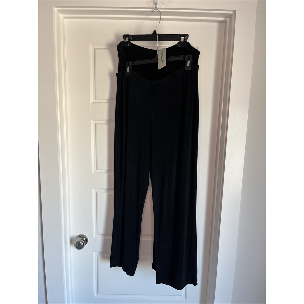 Chico's Travelers Pants  2 Pairs Size 3  XL Black Stretch Pull On USA